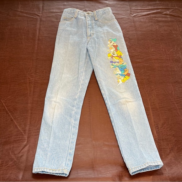 Vintage Mickey Unlimited By Jerry Leigh Jeans Size 12 Seven Dwarfs Graphic - Picture 1 of 10